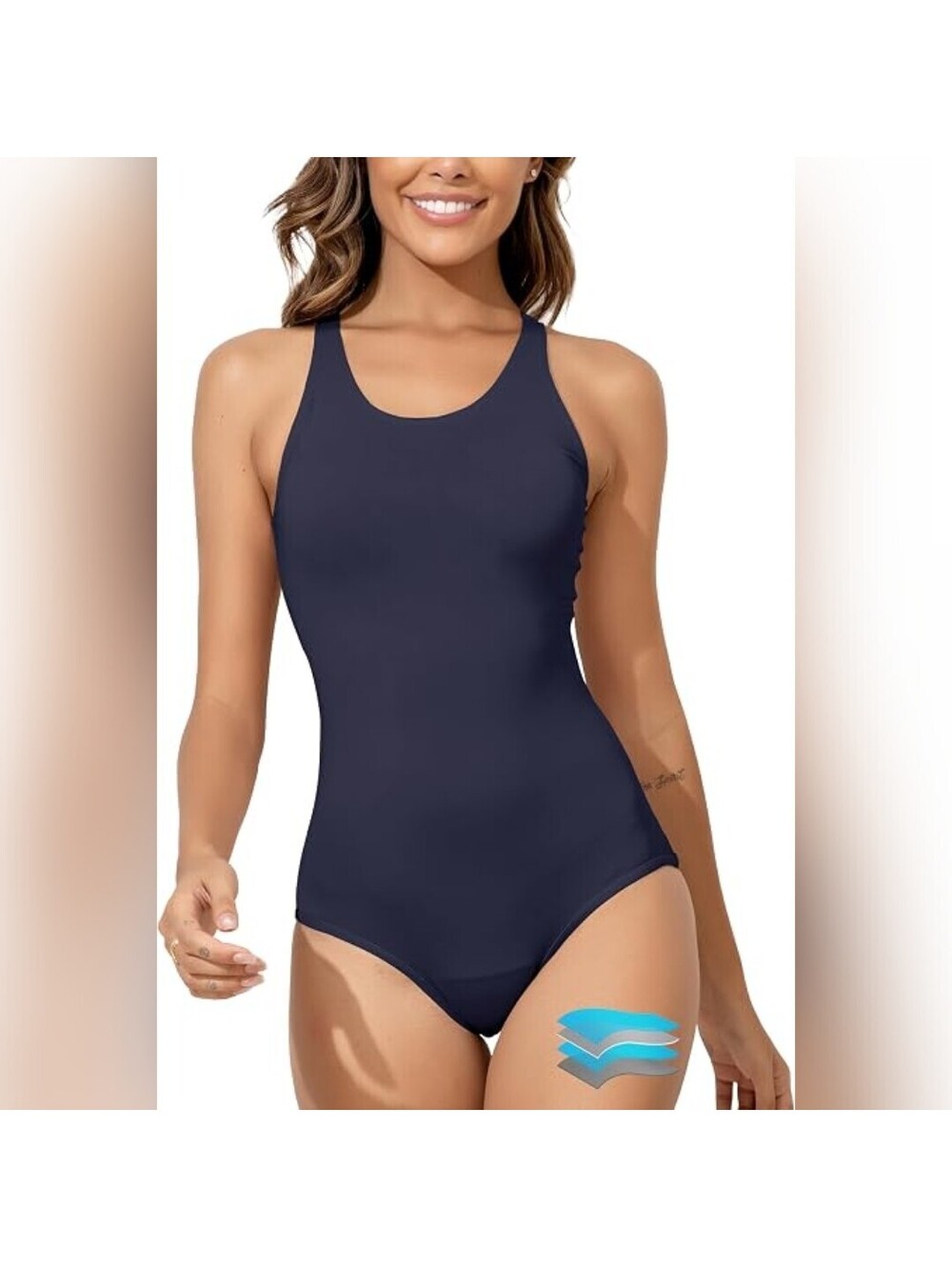 NWT Beautikini One Piece Period Leak Proof Menstrual Racerback Swimsuit, Large